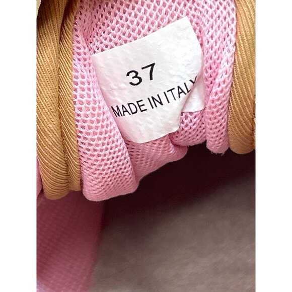 Versace Chain Reaction Sneakers EU37 US7 Pink/Beige Baroque Design Womens Shoes - Picture 11 of 12